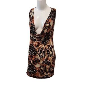 [Charlotte Russe] Brown and tan fitted dress